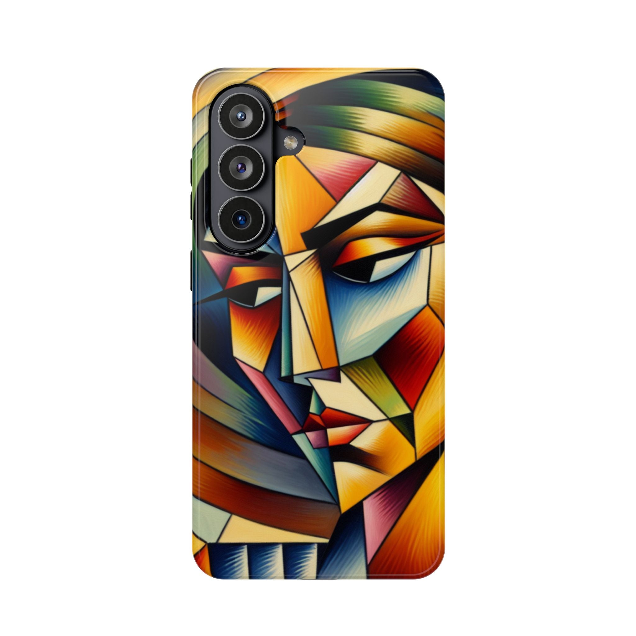 Abstract Cubist Face Phone Case — Impact-Resistant Artistic iPhone Cover