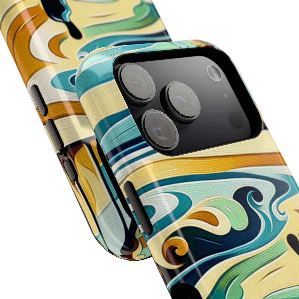 Surfboard Wave Art Phone Case — Impact-Resistant Beach Vibes iPhone Case