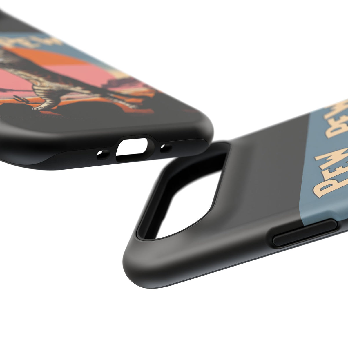 Pew Pew Cat Phone Case — Retro Shooter Impact-Resistant iPhone Cover