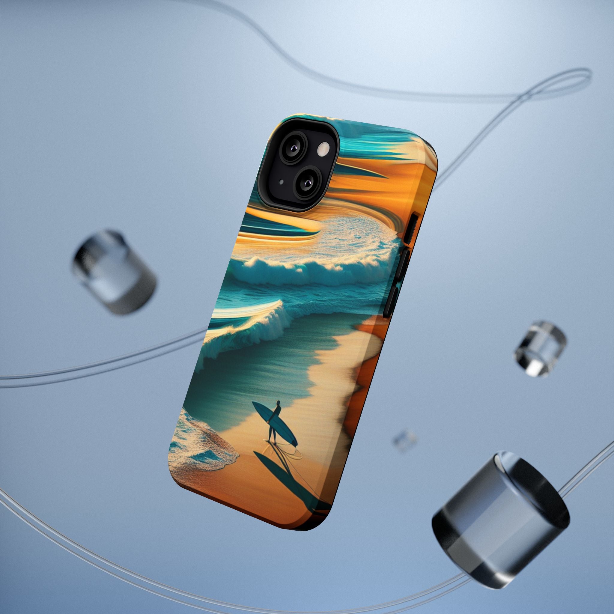 Impact Resistant Phone Case, Surf Wave Beach Lovers, Ocean Waves Design
