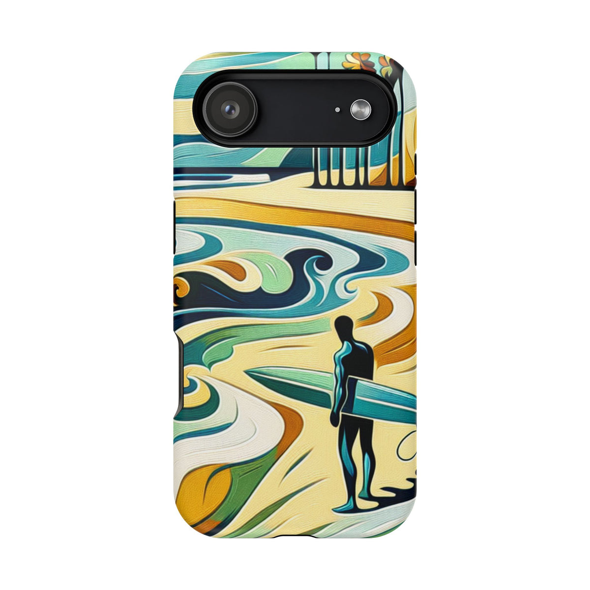 Surfboard Wave Art Phone Case — Impact-Resistant Beach Vibes iPhone Case