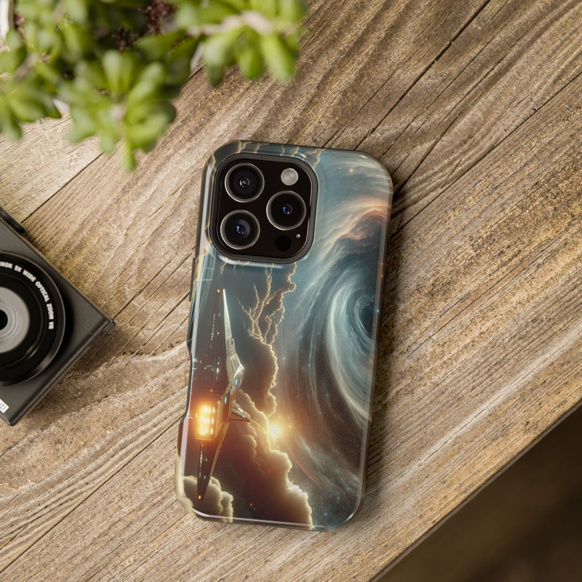 Spacecraft Vortex Phone Case — Impact-Resistant Sci‑Fi iPhone Cover