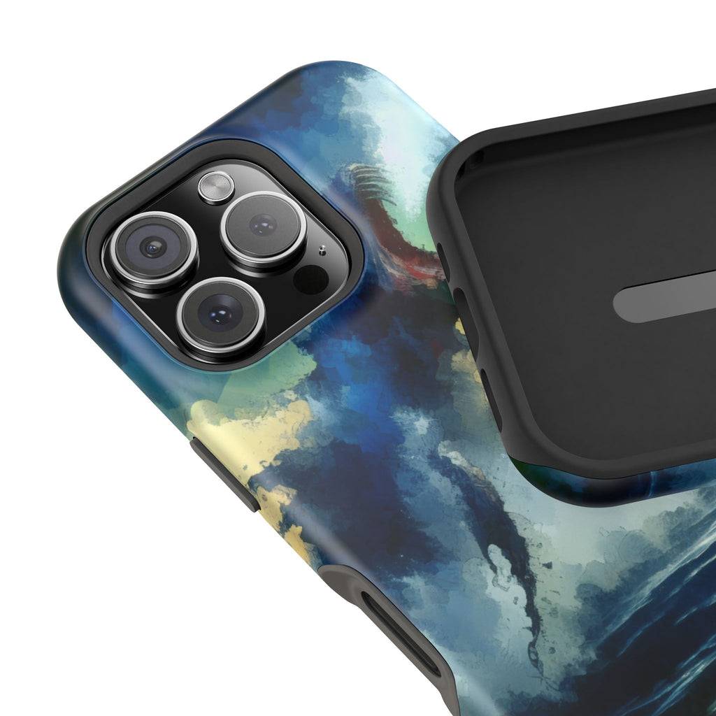 Shark Wave Impact-Resistant Phone Case — Ocean Monster Art Protective Cover