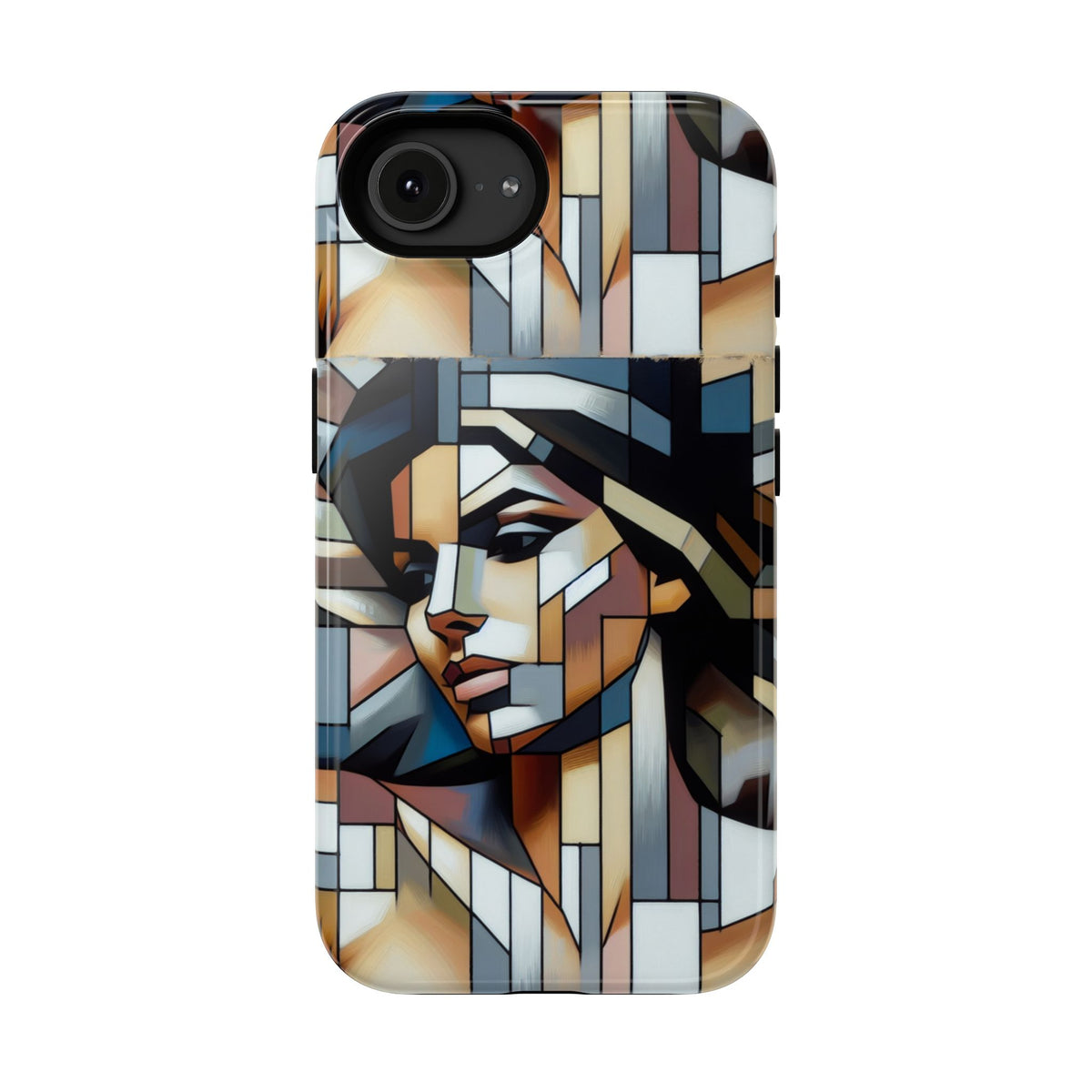 Impact-Resistant Case — Geometric Stained-Glass Woman Phone Cover