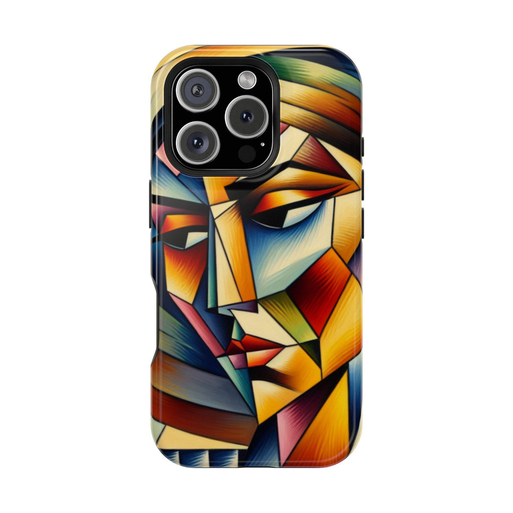 Abstract Cubist Face Phone Case — Impact‑Resistant Artistic iPhone Cover