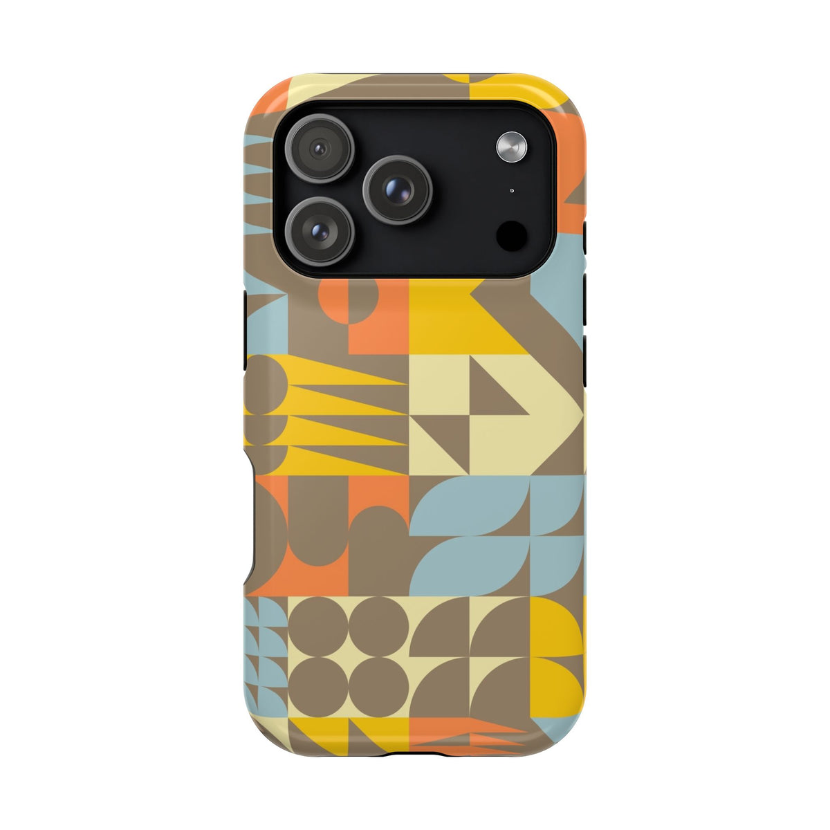Retro Geometric Impact Phone Case — Mid-Century Modern Pattern for iPhone