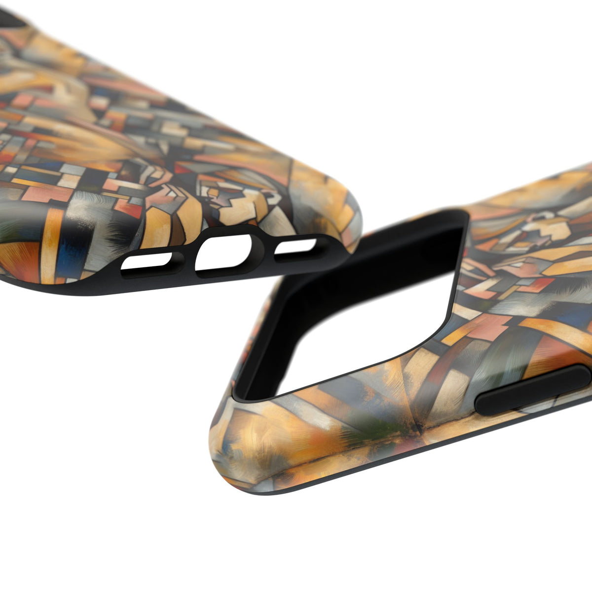 Art Deco Mosaic Phone Case — Geometric Nude Figure Impact-Resistant Case