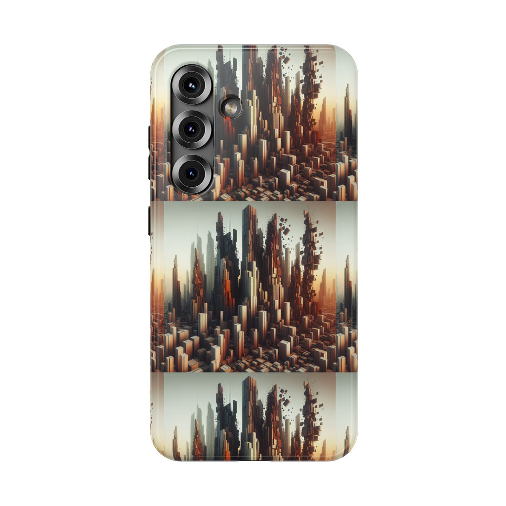 Abstract Skyline iPhone Case — Surreal Cityscape Impact-Resistant Phone Cover