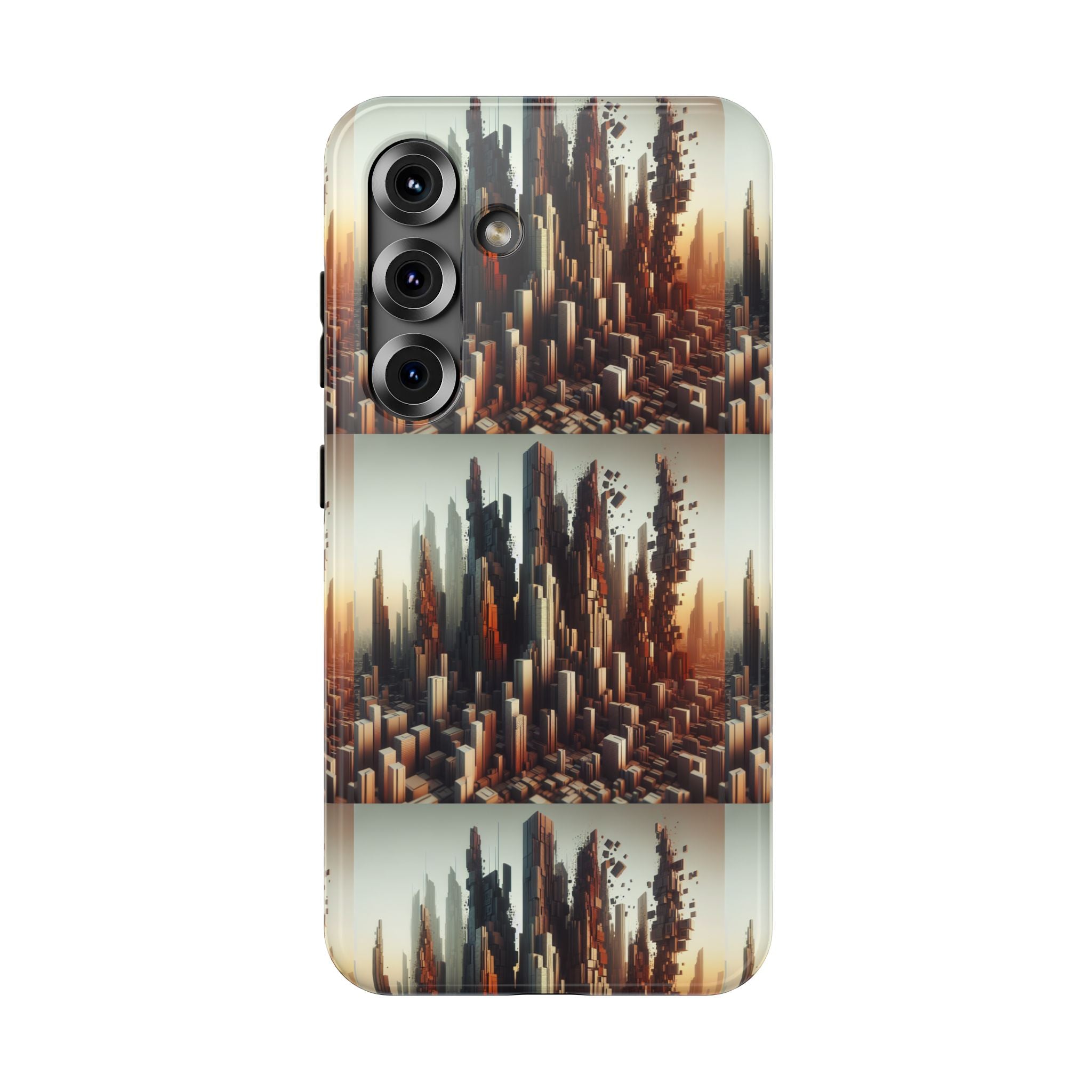 Abstract Skyline iPhone Case — Surreal Cityscape Impact-Resistant Phone Cover