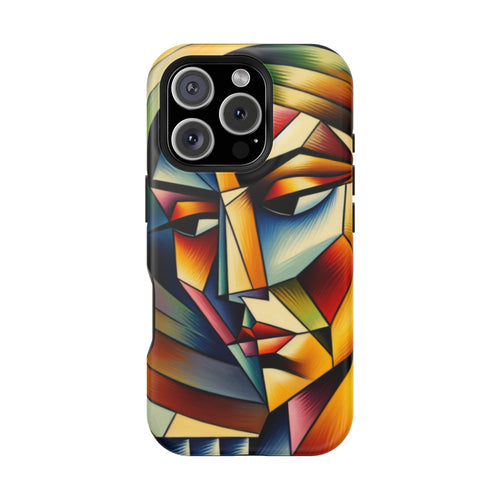Abstract Cubist Face Phone Case — Impact-Resistant Artistic iPhone Cover