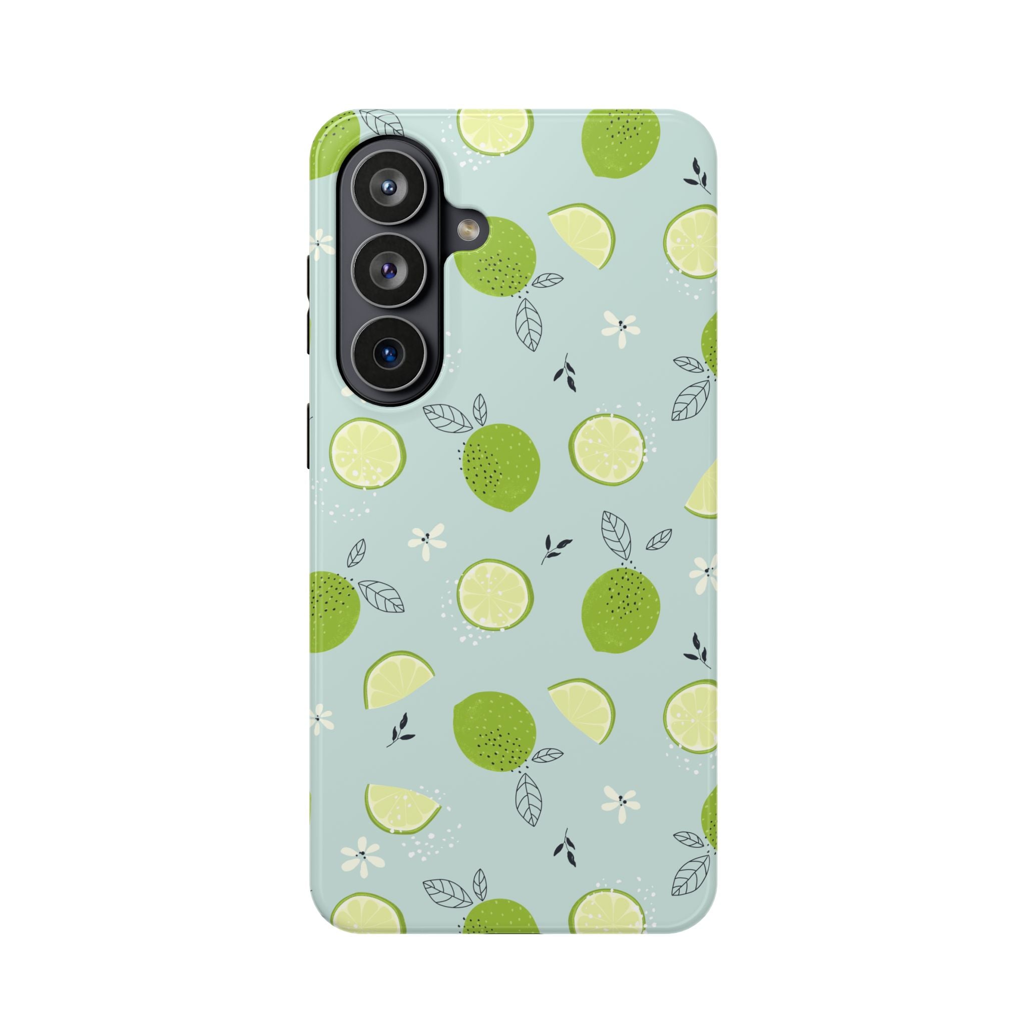 Lime Floral Phone Case, Impact-Resistant