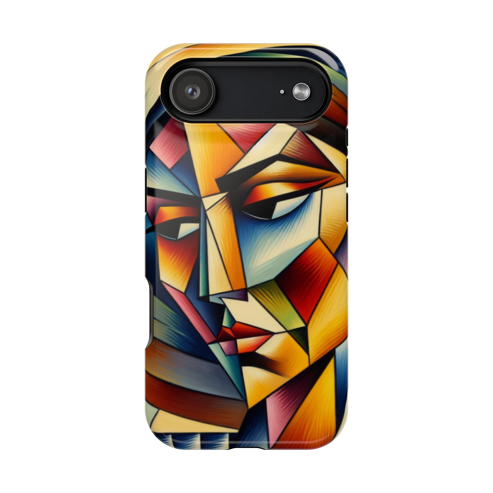 Abstract Cubist Face Phone Case — Impact‑Resistant Artistic iPhone Cover