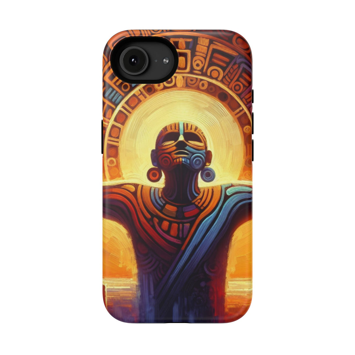 Aztec Sun Warrior Phone Case — Impact-Resistant Protective Cover