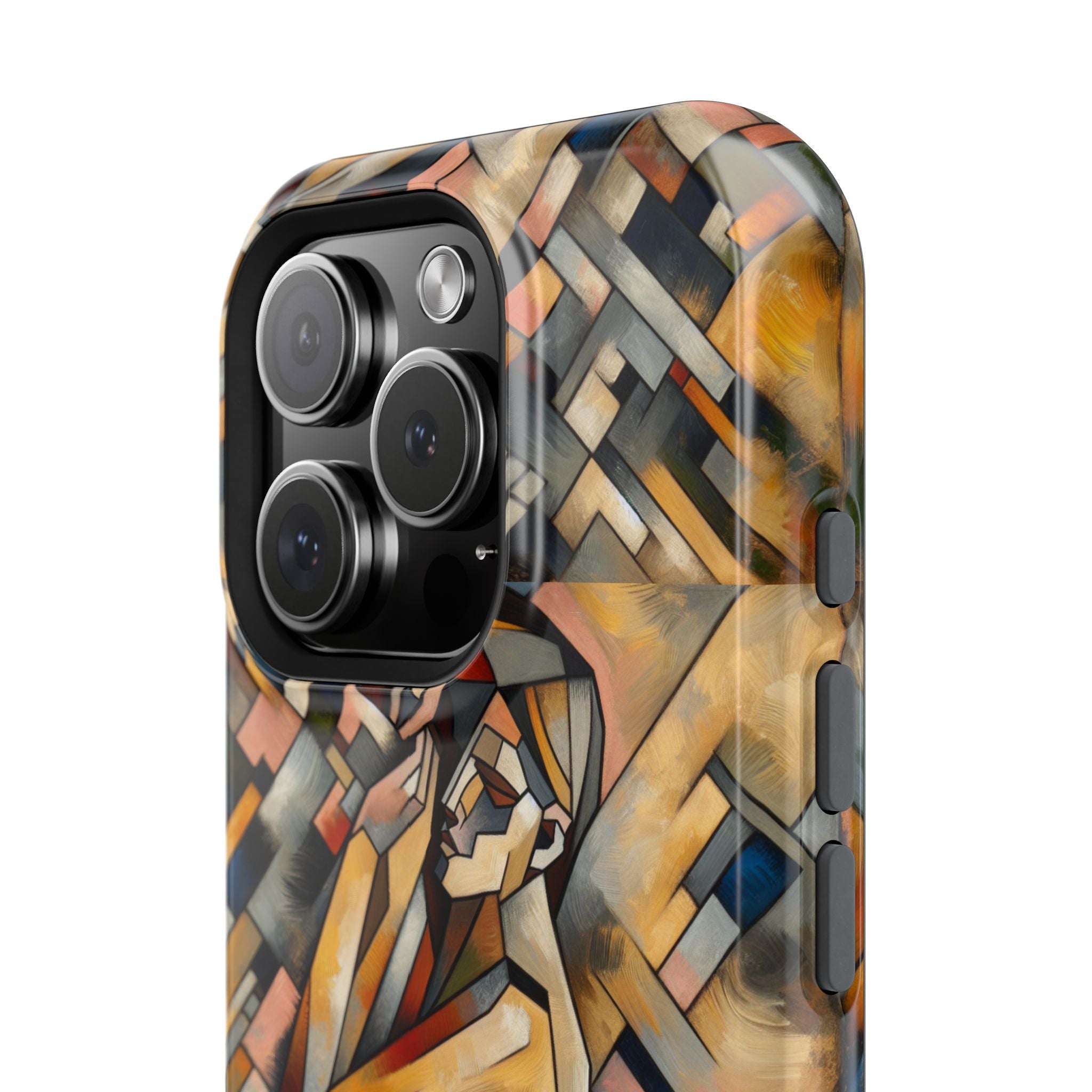 Art Deco Mosaic Phone Case — Geometric Nude Figure Impact-Resistant Case