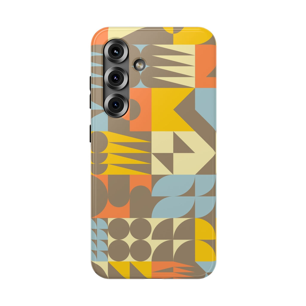 Retro Geometric Impact Phone Case — Mid-Century Modern Pattern for iPhone