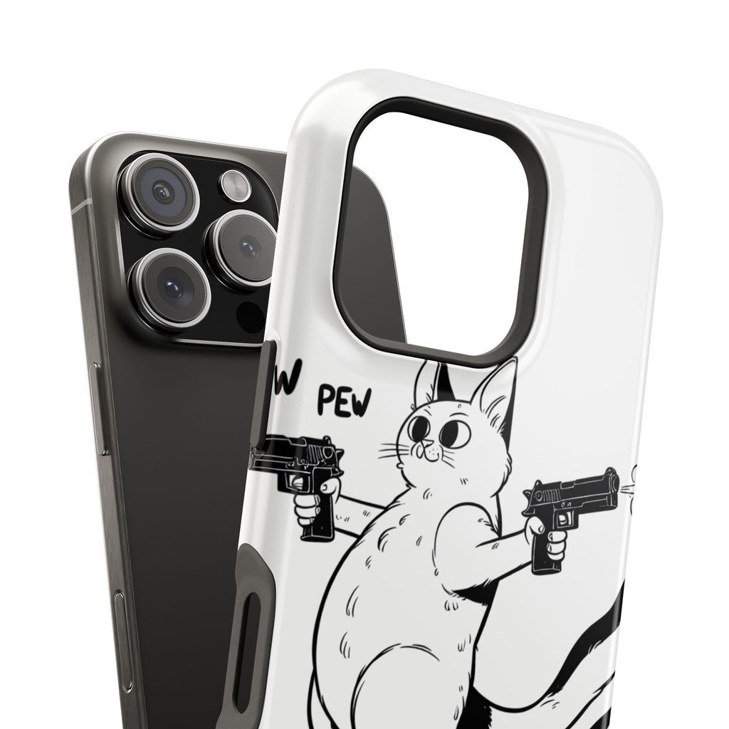 Impact Resistant Phone Case- Funny Cat Pew Pew