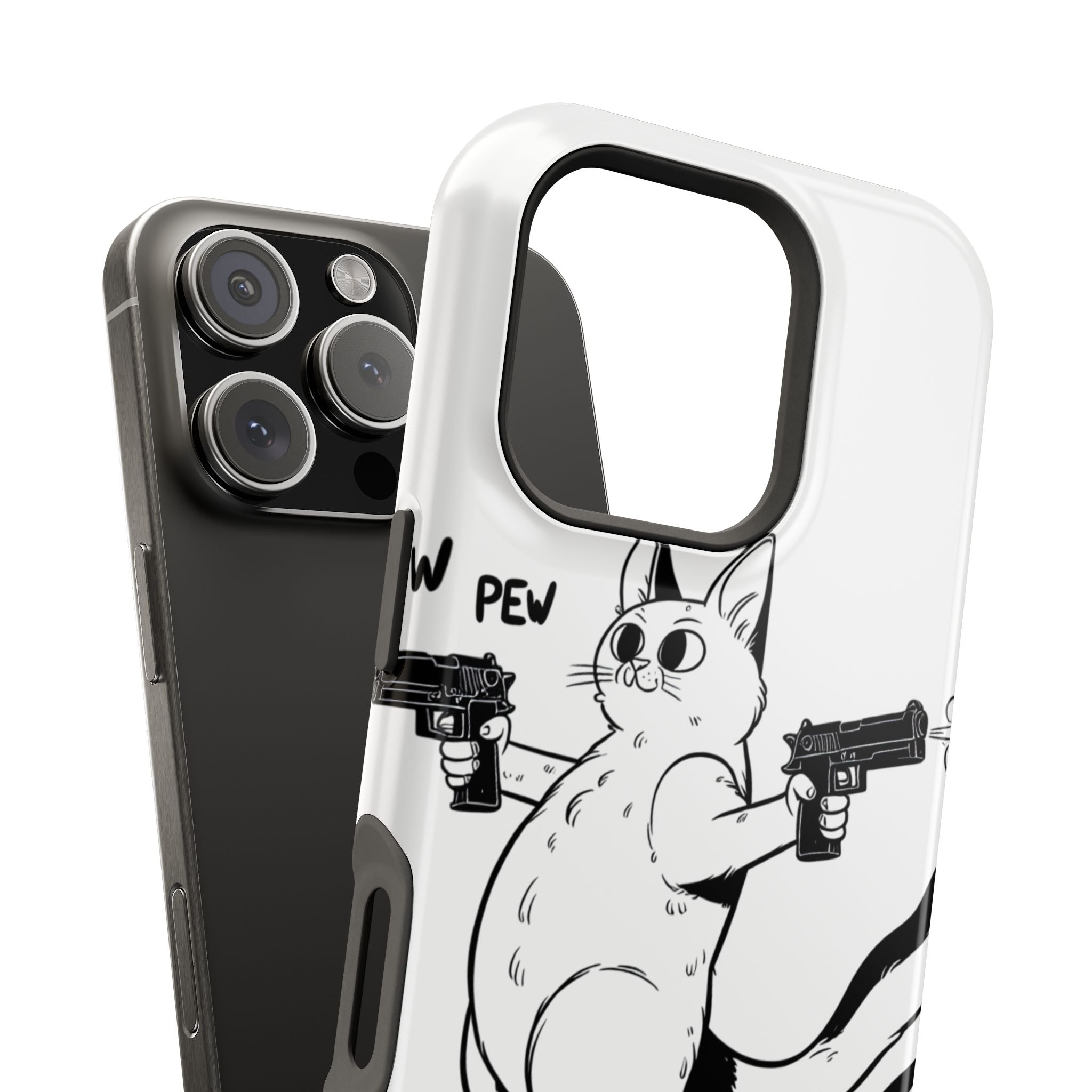 Impact Resistant Phone Case- Funny Cat Pew Pew