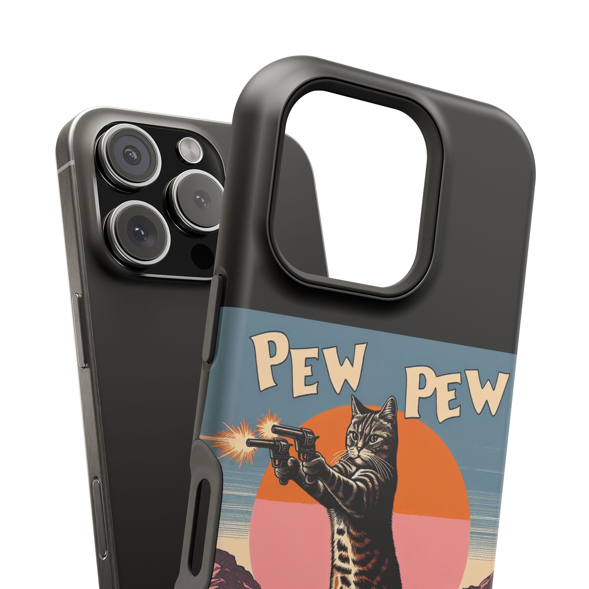 Impact Resistant Phone Tough Case - Pew Pew Kitty Dessert Design