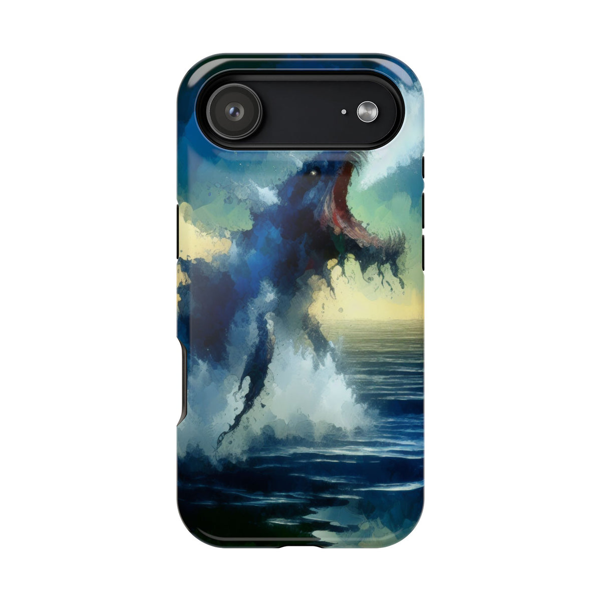 Shark Wave Impact-Resistant Phone Case — Ocean Monster Art Protective Cover
