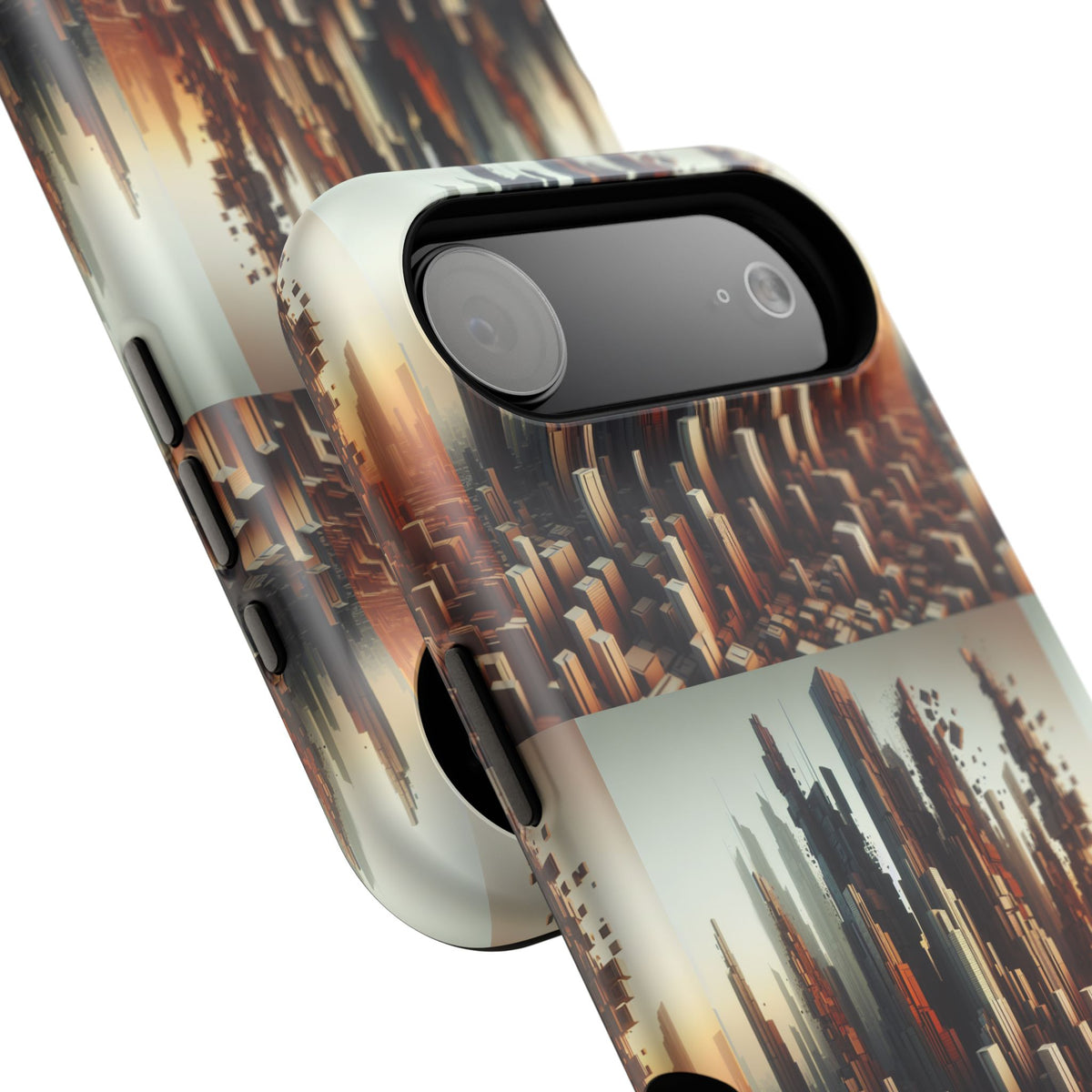 Abstract Skyline iPhone Case — Surreal Cityscape Impact-Resistant Phone Cover