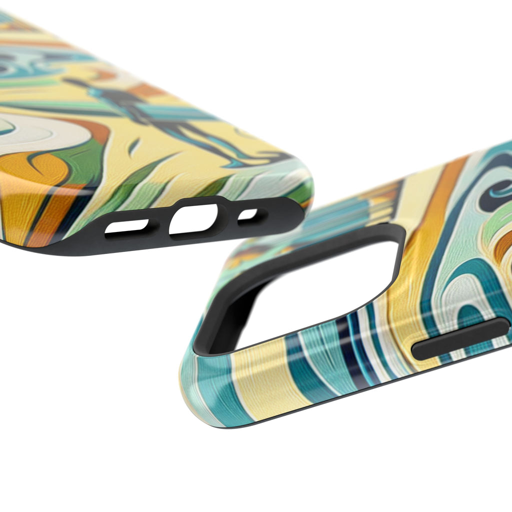Surfboard Wave Art Phone Case — Impact-Resistant Beach Vibes iPhone Case