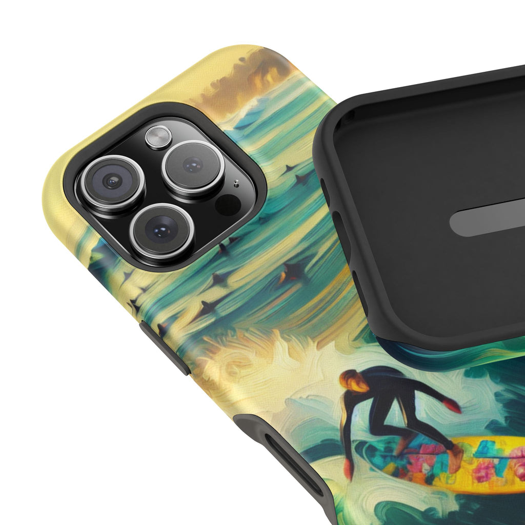 Surfer Riding Waves Impact Resistant Phone Case