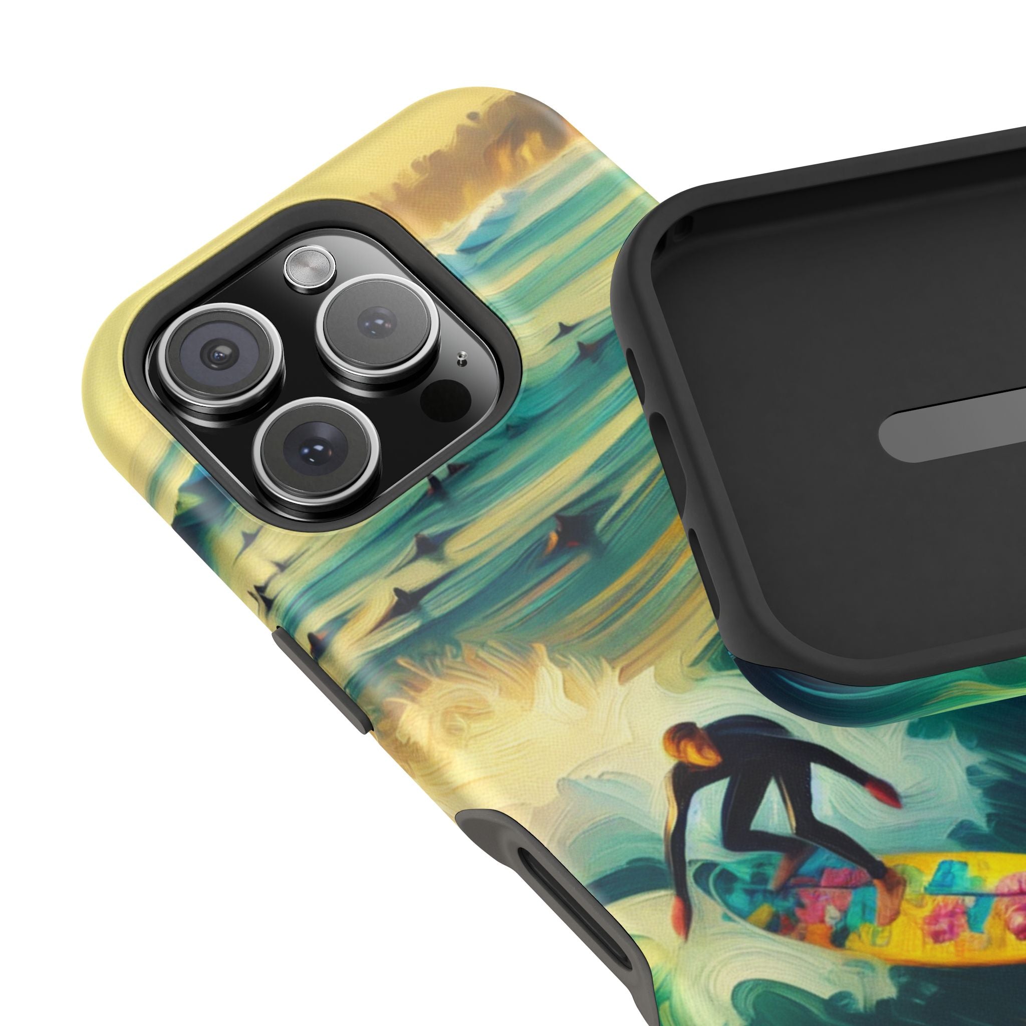 Surfer Riding Waves Impact Resistant Phone Case