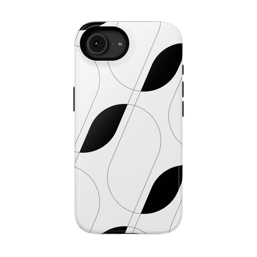 Minimalist Black Leaf Phone Case — Impact-Resistant Protective Case for iPhone