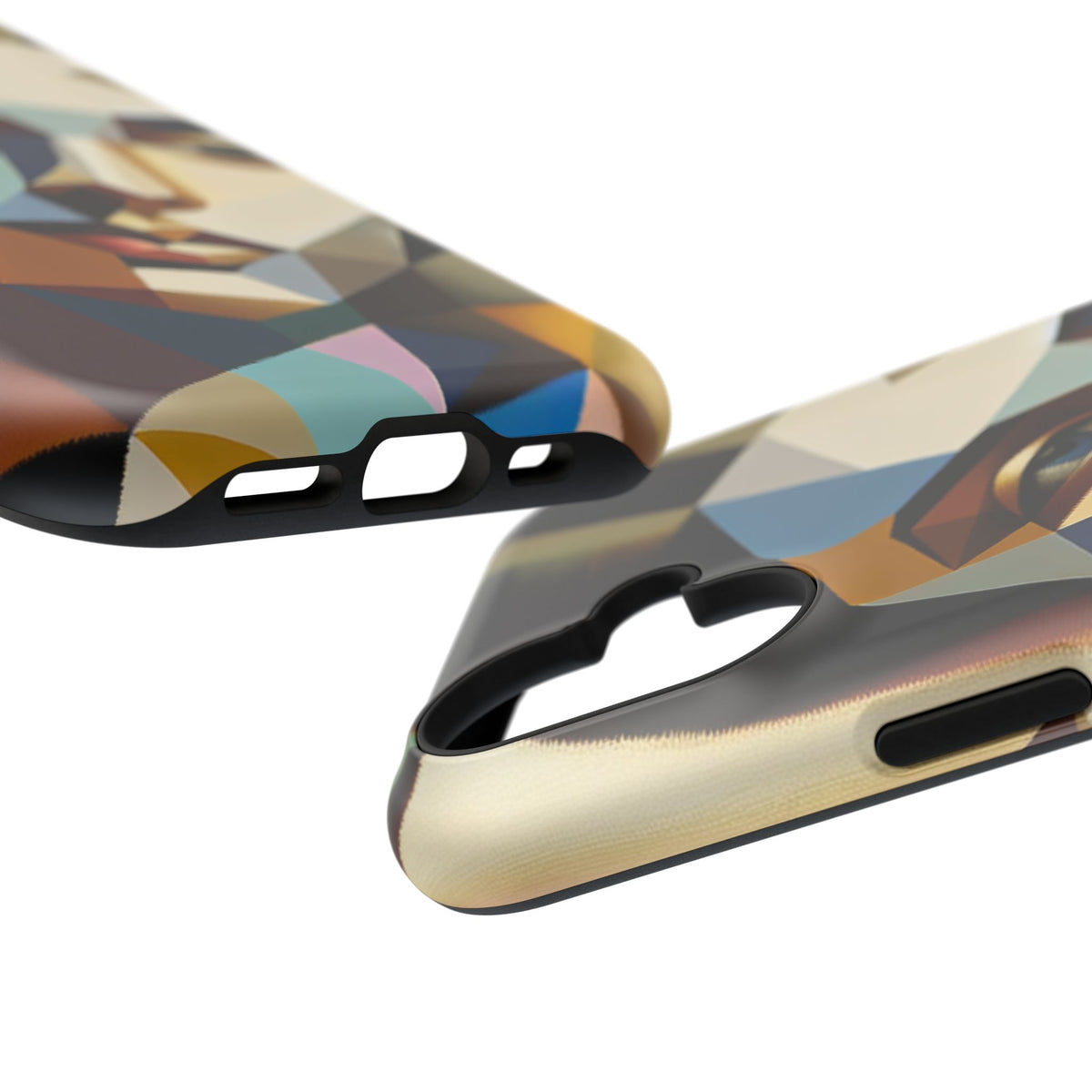 Geometric Portrait Impact-Resistant Phone Case — Abstract Cubist Face, Protective iPhone Cover
