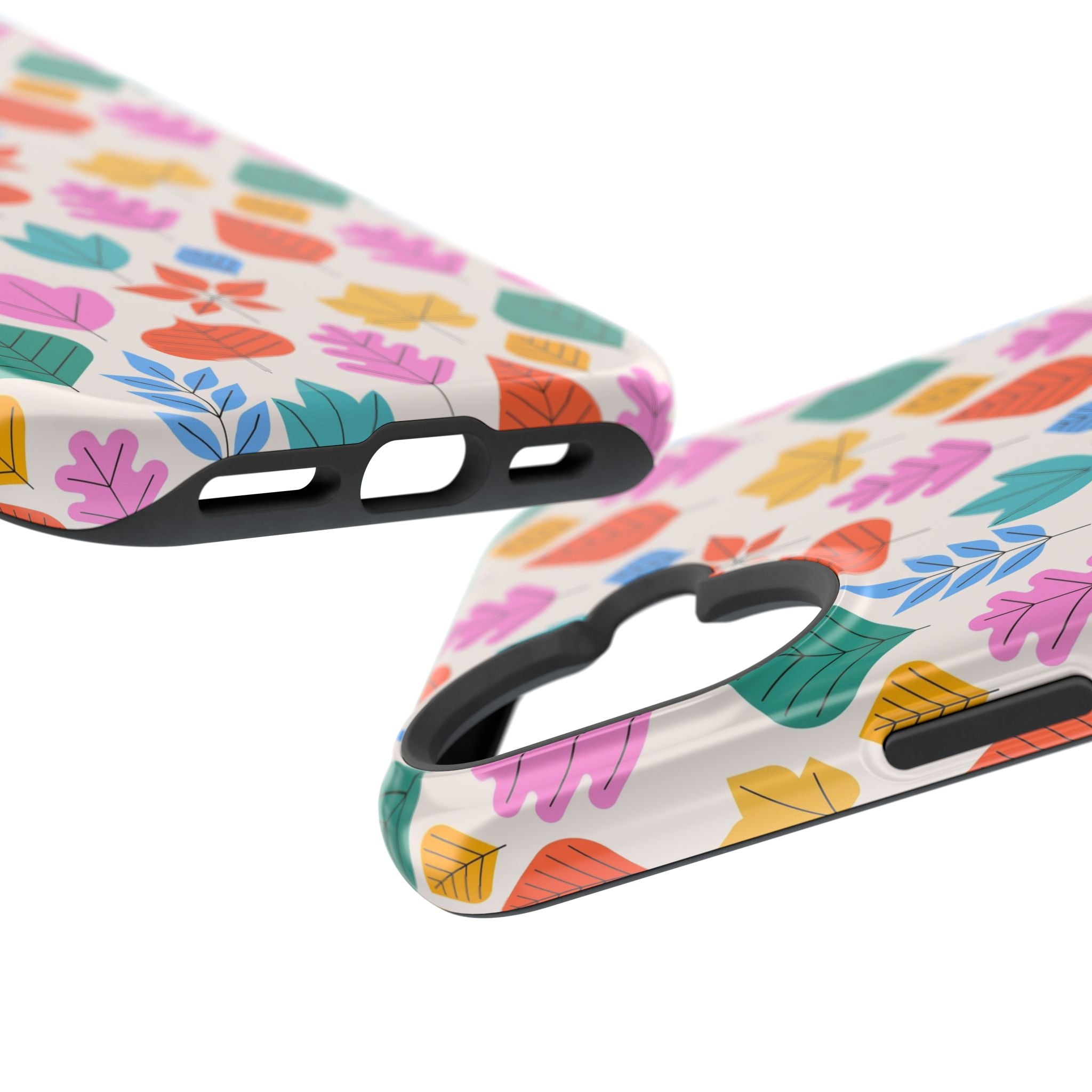 Magnetic Impact-Resistant Phone Case — Colorful Retro Leaf Pattern
