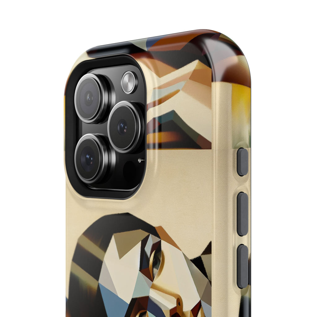 Geometric Portrait Impact-Resistant Phone Case — Abstract Face Art Protective Cover
