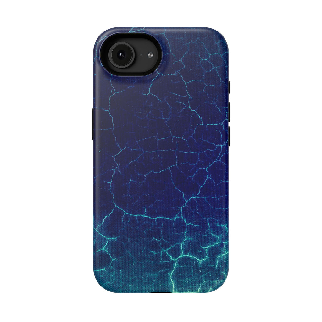 Blue Electric Crackle Phone Case — Impact-Resistant Galaxy Phone Protective Cover
