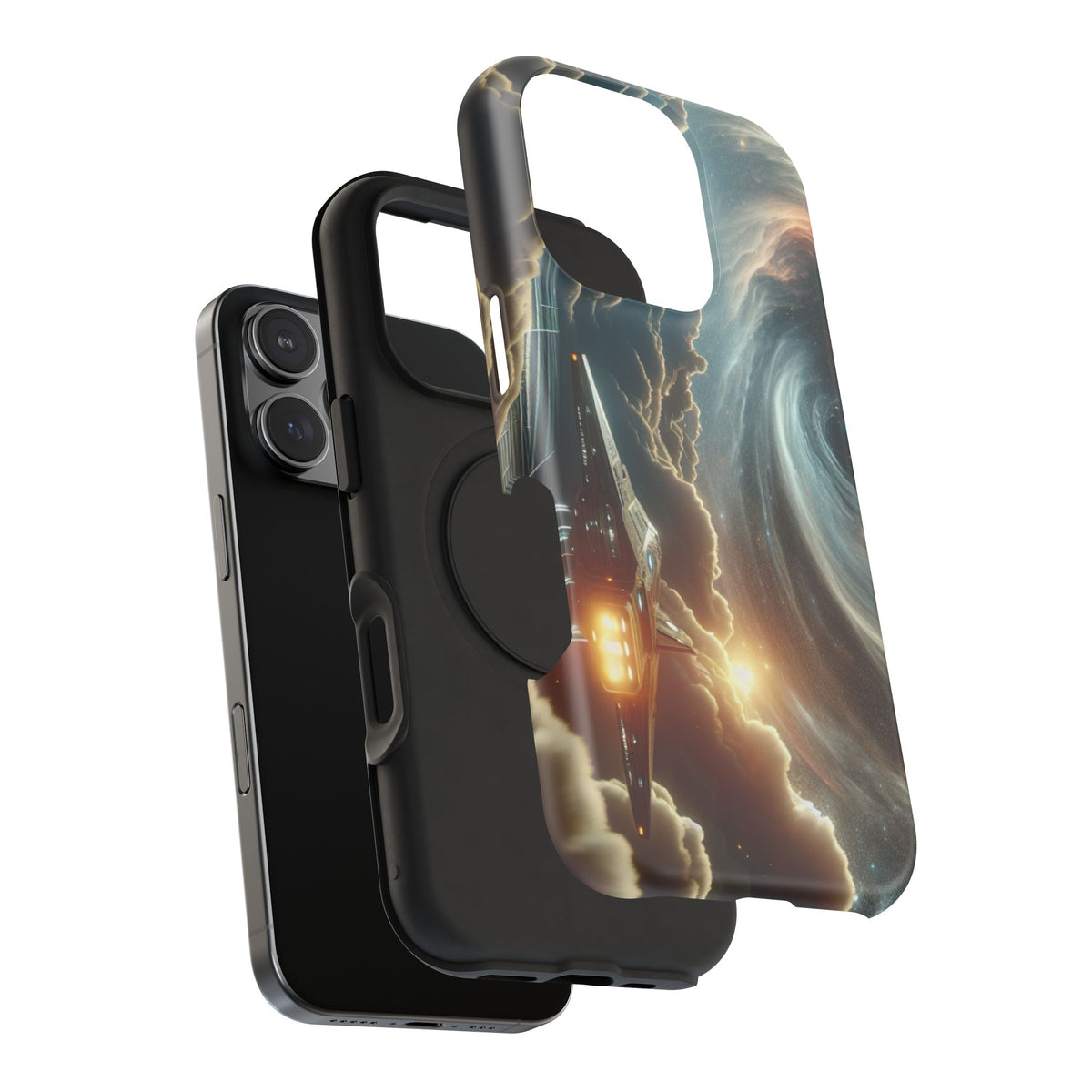 Spacecraft Vortex Phone Case — Impact-Resistant Sci‑Fi iPhone Cover