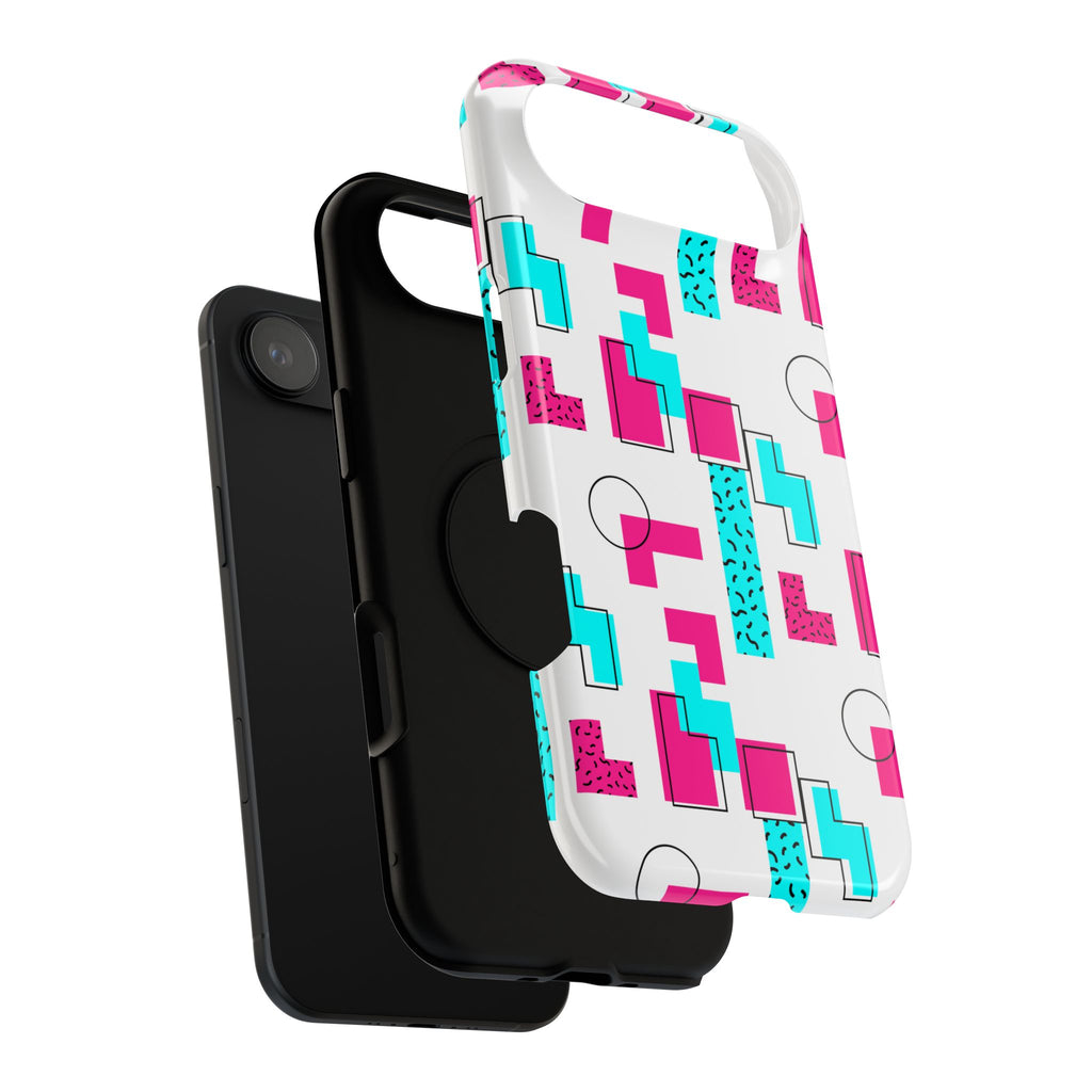 Retro Geometric Phone Case — 80s Memphis Pattern Impact-Resistant Case