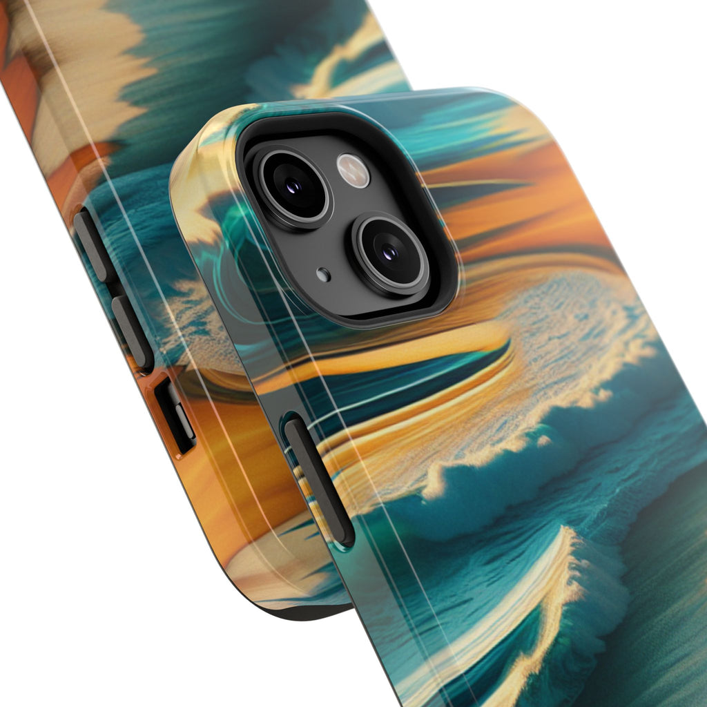 Impact Resistant Phone Case, Surf Wave Beach Lovers, Ocean Waves Design