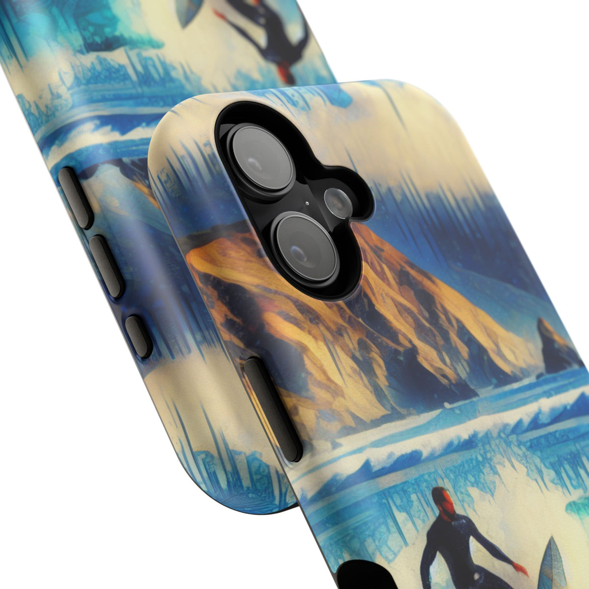 Surfer Wave Impact Phone Case – Vibrant Ocean Art Protective Cover