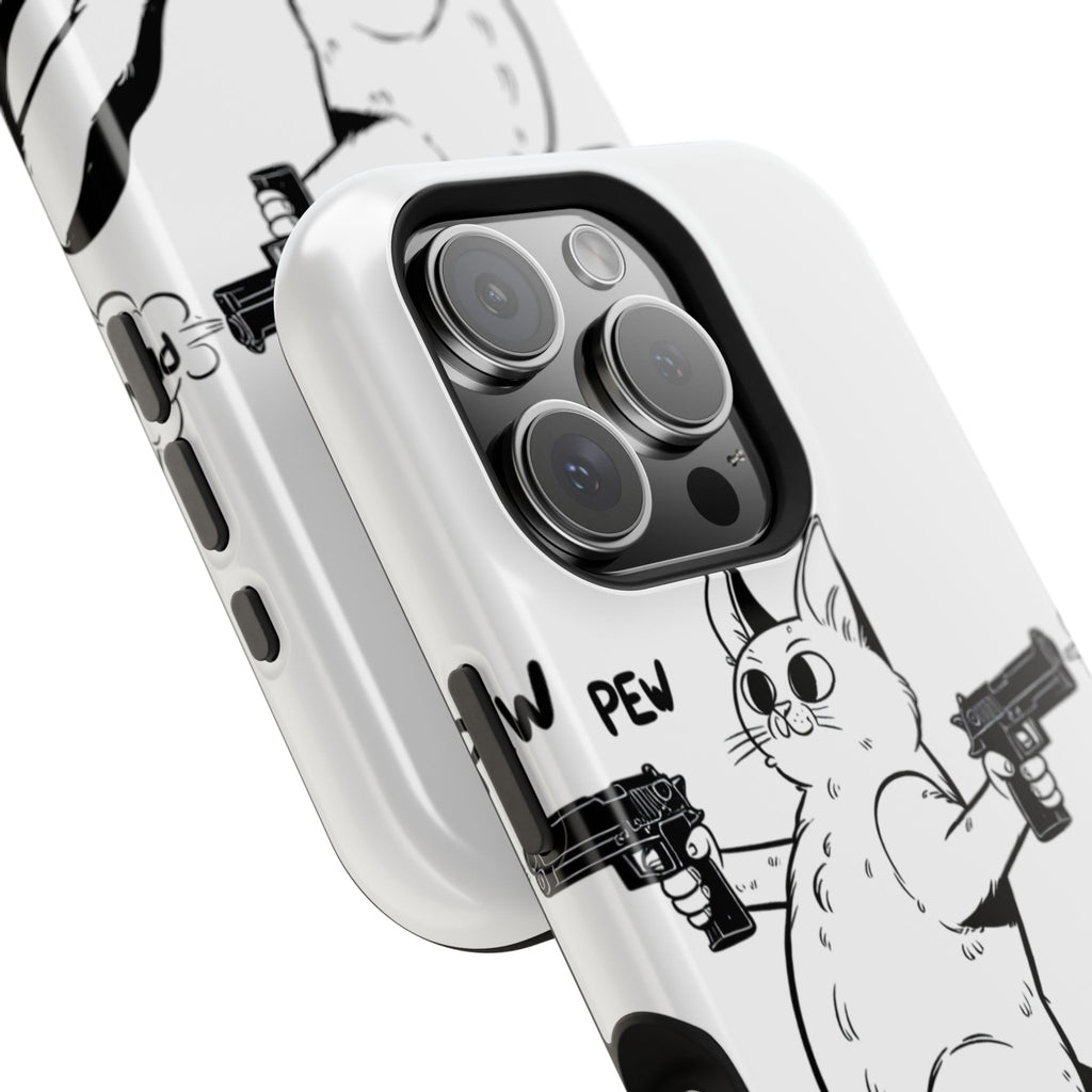 Impact Resistant Phone Case- Funny Cat Pew Pew