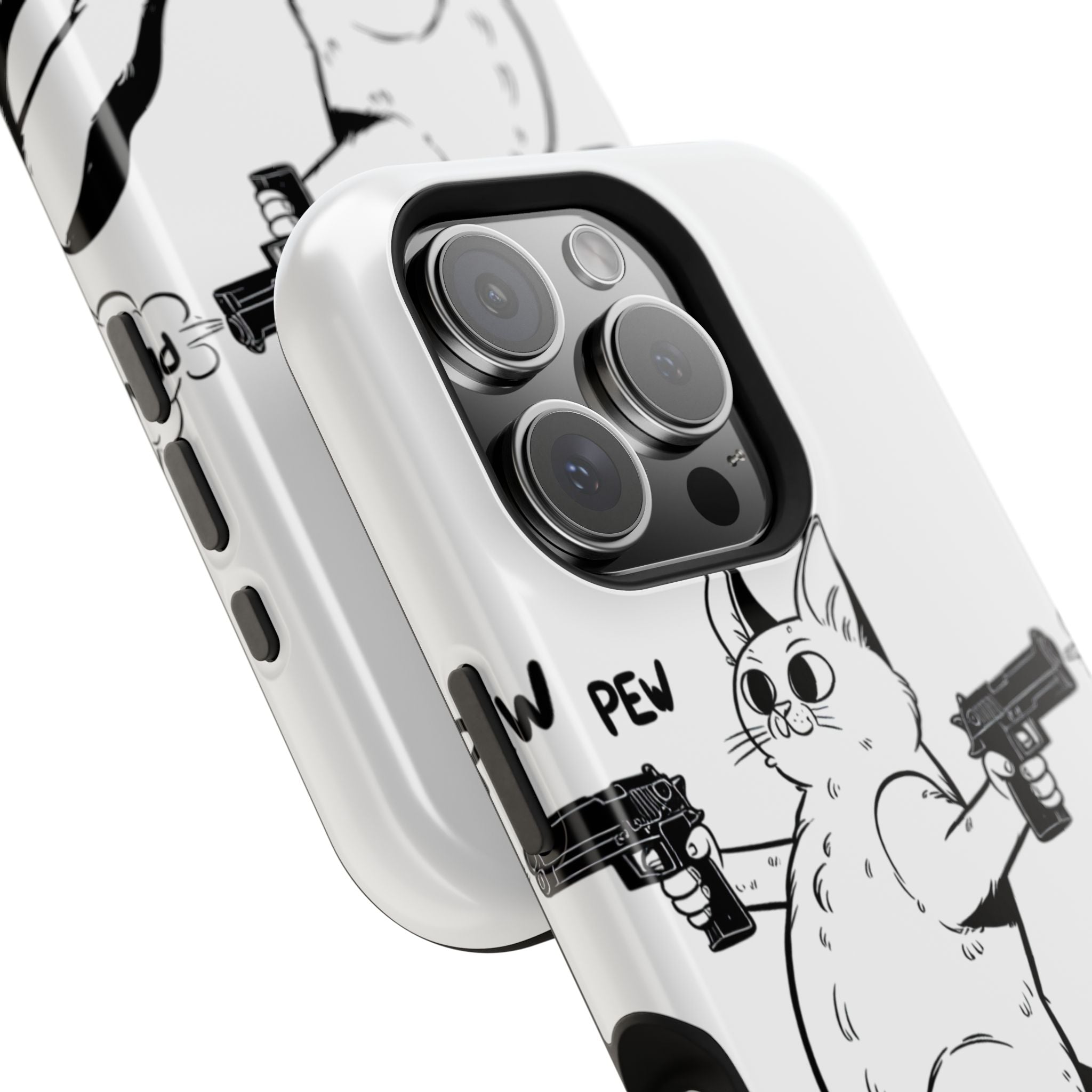 Impact Resistant Phone Case- Funny Cat Pew Pew