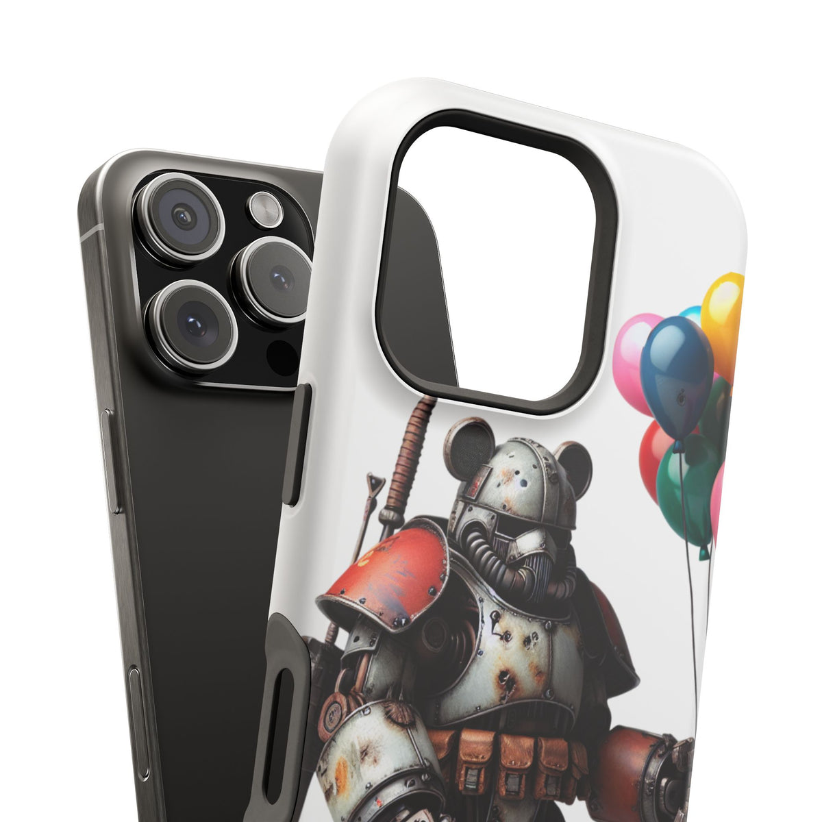 Armored Bear with Balloons Impact-Resistant Galaxy Cute Phone Cases