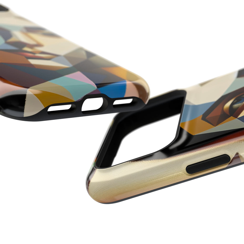 Geometric Portrait Impact-Resistant Phone Case — Abstract Cubist Face, Protective iPhone Cover