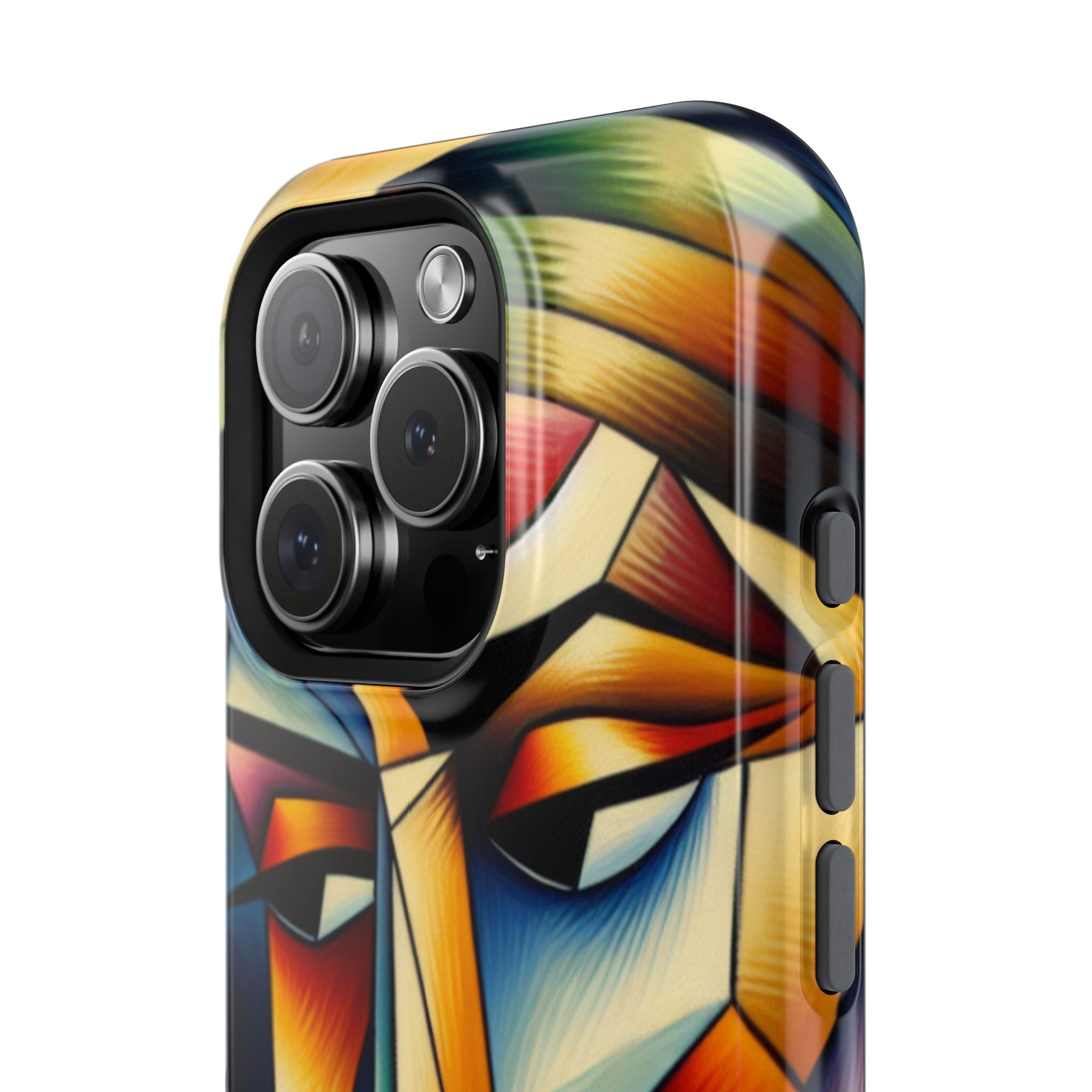 Abstract Cubist Face Phone Case — Impact-Resistant Artistic iPhone Cover