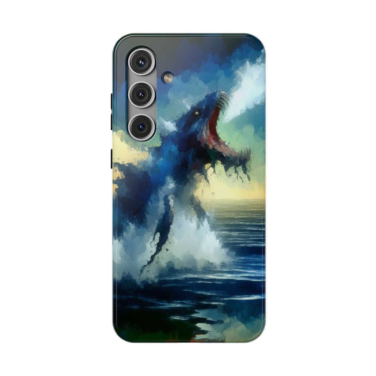 Shark Wave Impact-Resistant Phone Case — Ocean Monster Art Protective Cover