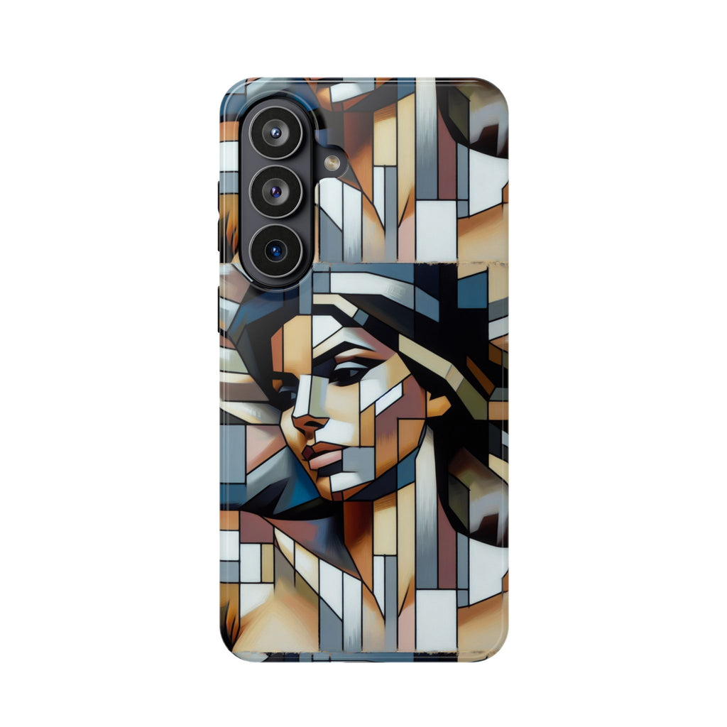 Impact-Resistant Case — Geometric Stained-Glass Woman Phone Cover