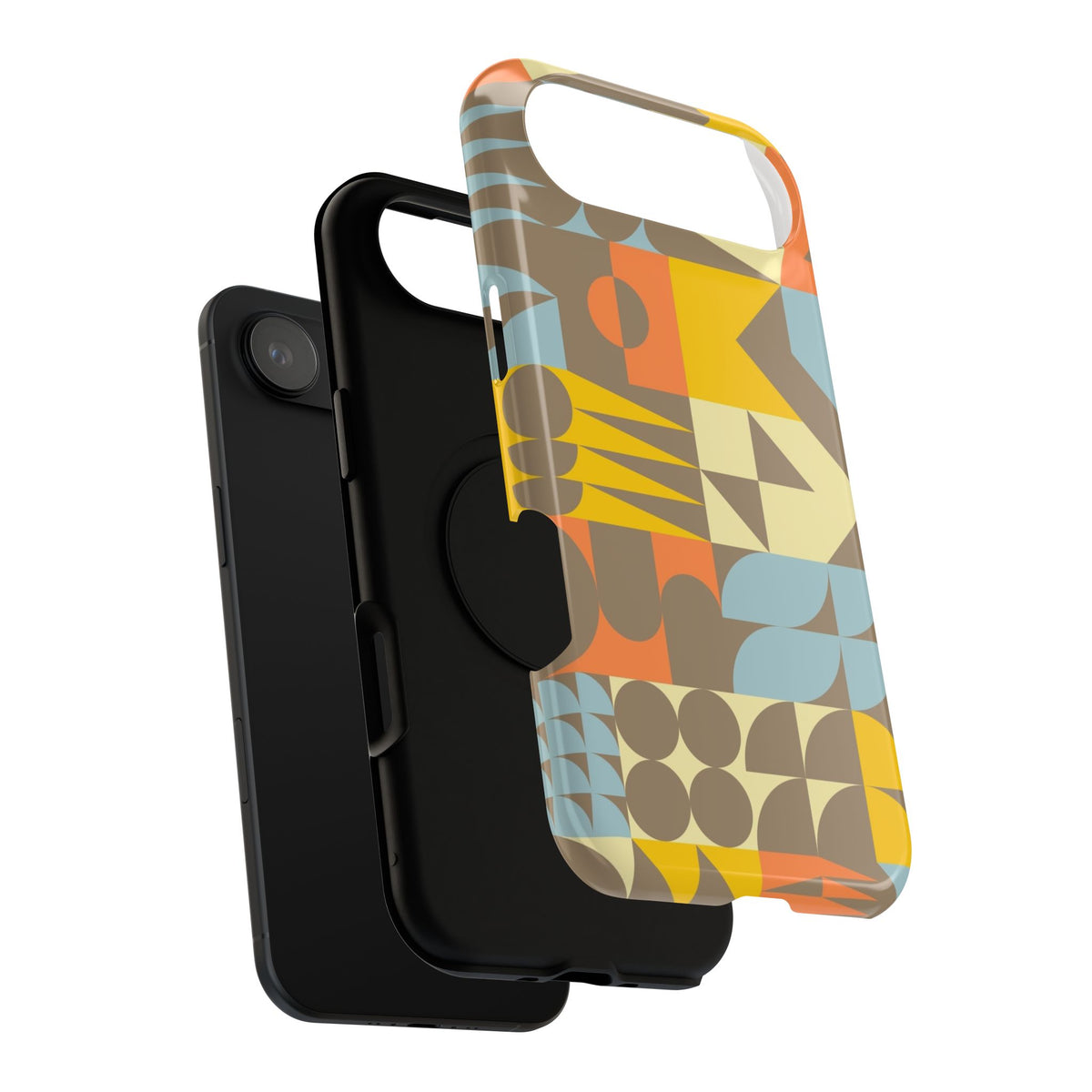 Retro Geometric Impact Phone Case — Mid-Century Modern Pattern for iPhone