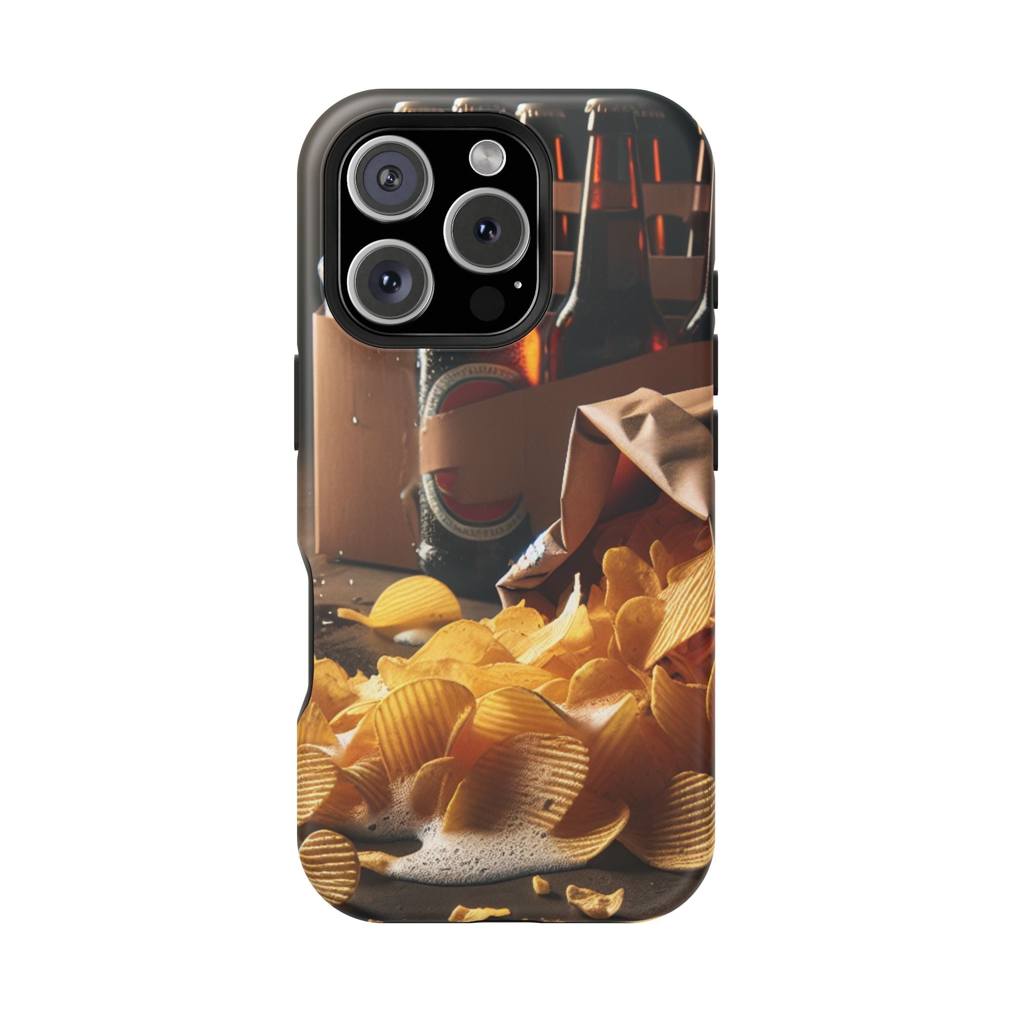 Impact Resistant Phone Case - Beer and Chips Design