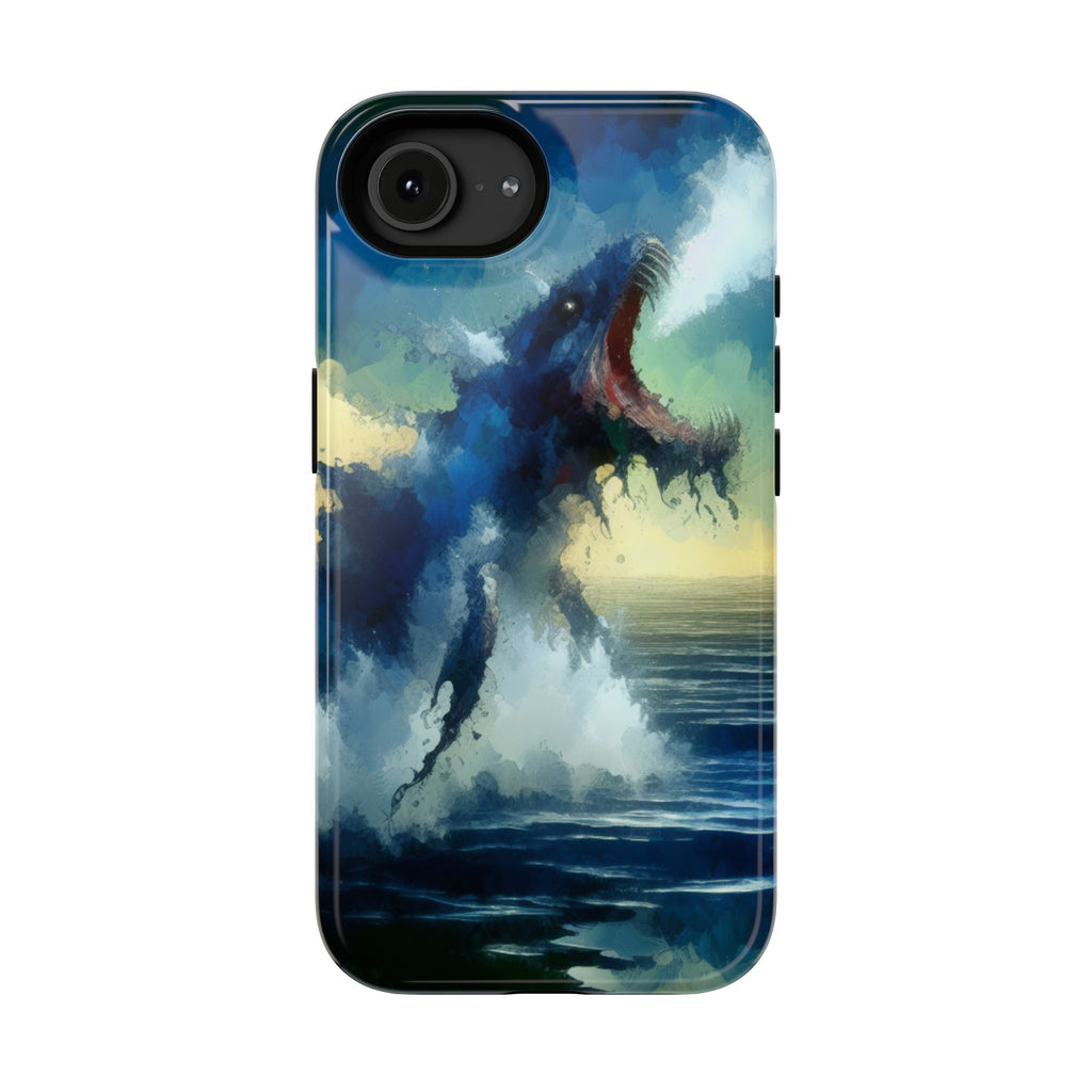 Shark Wave Impact-Resistant Phone Case — Ocean Monster Art Protective Cover