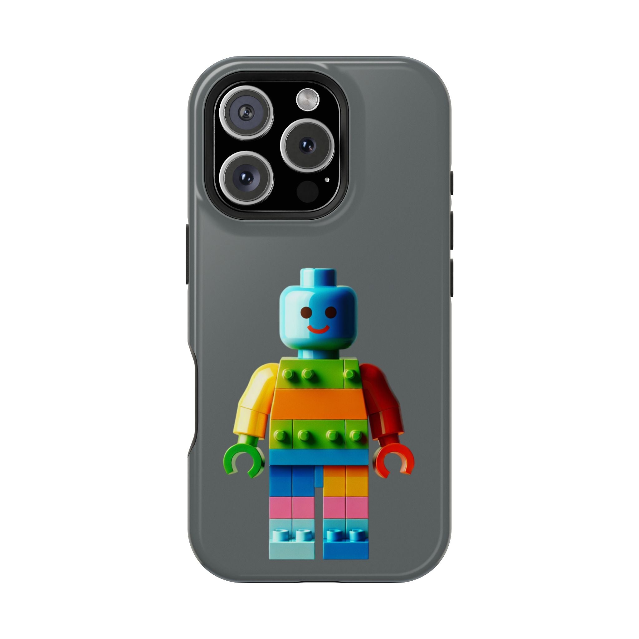 Rainbow Lego Character Impact Resistant Phone Case - Tough Protection for Kids & Adults