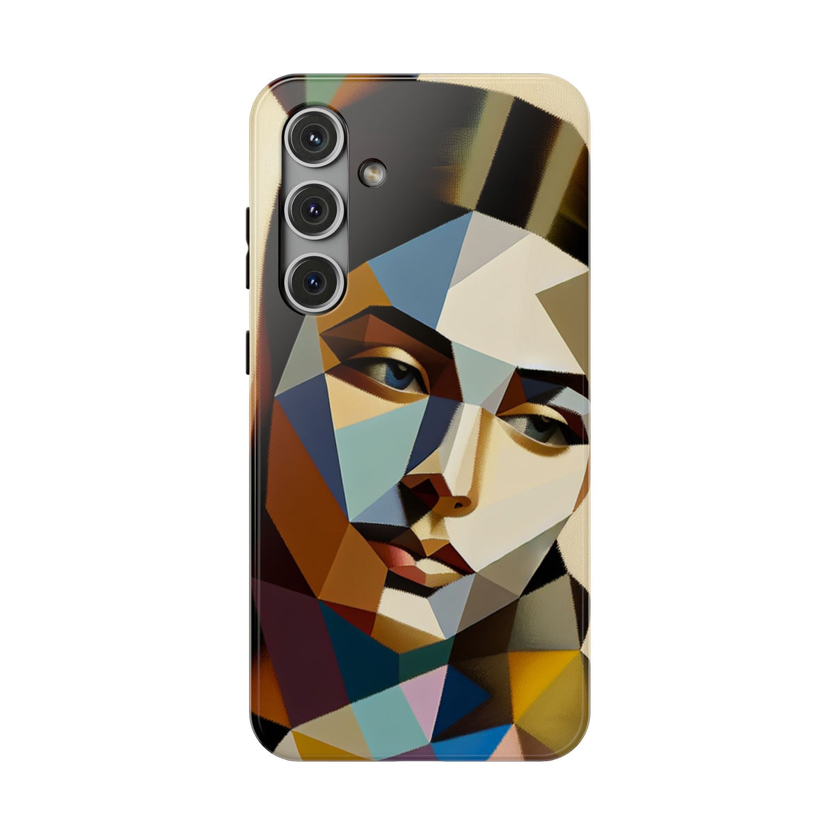 Geometric Portrait Impact-Resistant Phone Case — Abstract Cubist Face, Protective iPhone Cover