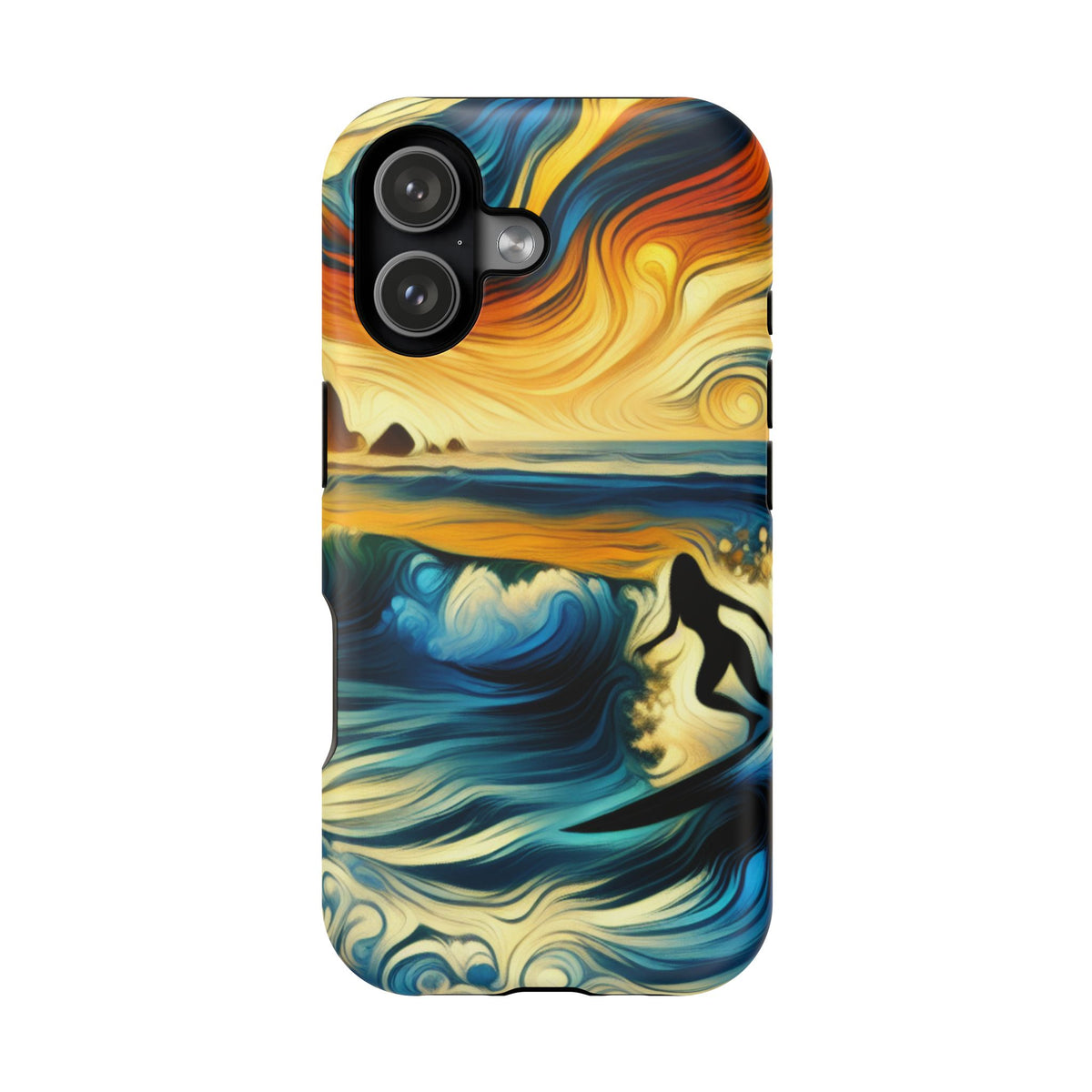 Impact Resistant Phone Case - Surfing Ocean Waves Design, Coastal Decor Gift