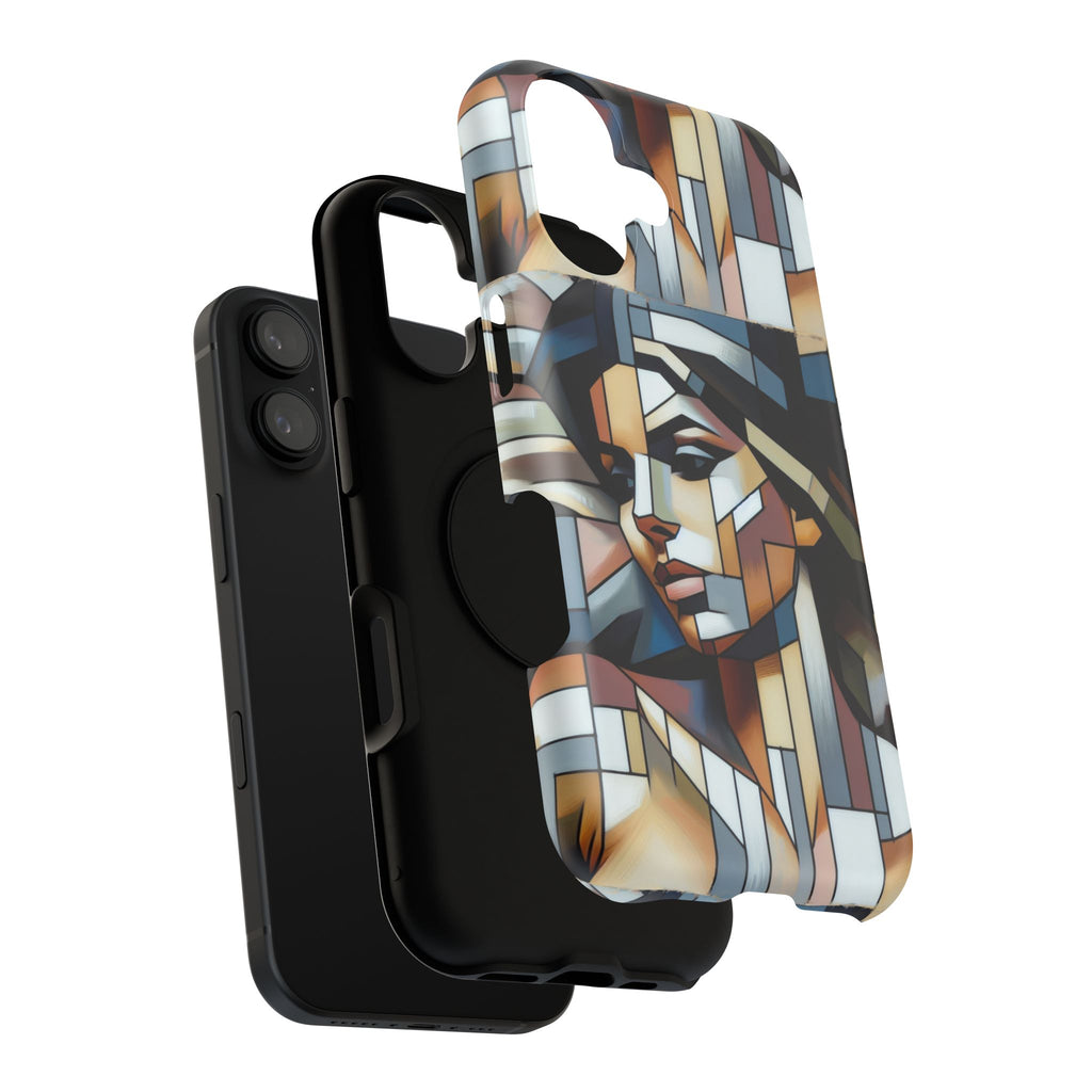 Impact-Resistant Case — Geometric Stained-Glass Woman Phone Cover